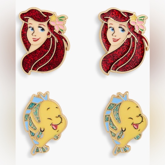 BaubleBar Jewelry - BaubleBar Disney Ariel and Flounder set of 4 Earrings NWT little mermaid